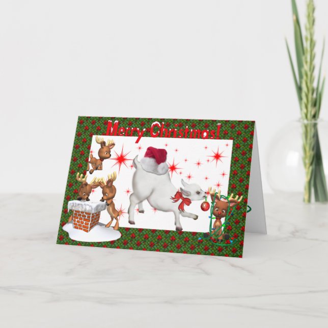 Cute Baby Goat Christmas Card (Front)