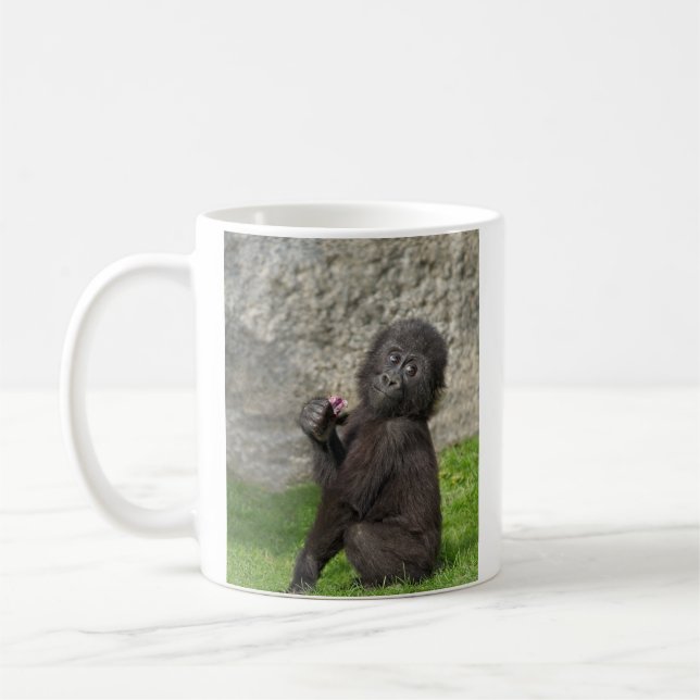Cute Baby Gorilla Coffee Mug (Left)