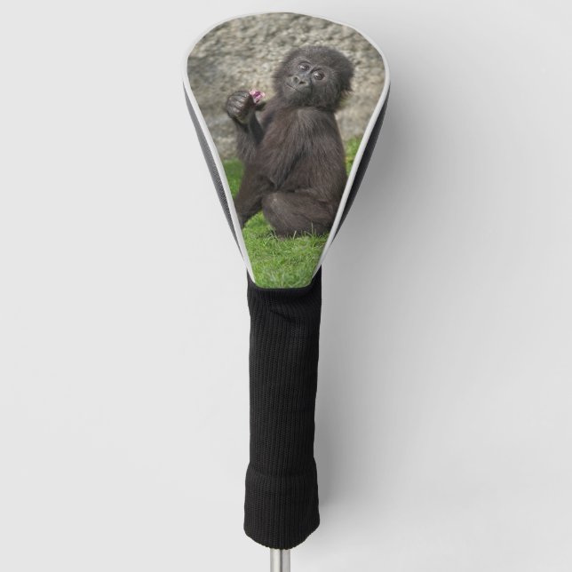 Cute Baby Gorilla Golf Head Cover (Front)
