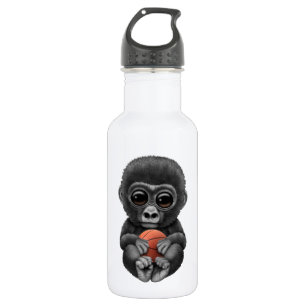 Cute Baby Gorilla Playing With Basketball 532 Ml Water Bottle
