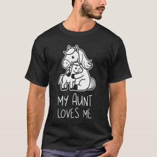 Cute Baby & Grandma My Aunt Loves Me Horse Long Sl T-Shirt