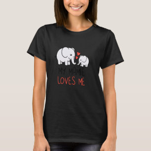 Cute Baby & Grandma My Mamie Loves Me Elephant T-Shirt