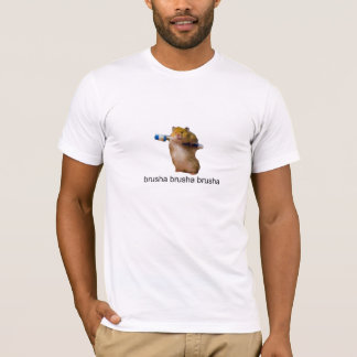 cute baby hamster brush your teeth - brusha brusha T-Shirt