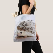 Cute Baby Hedgehog Animal Tote Bag (Close Up)