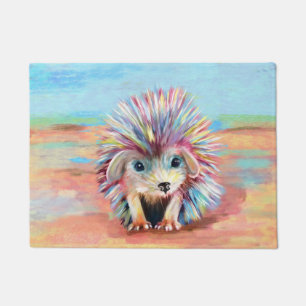 Cute baby hedgehog pastels doormat