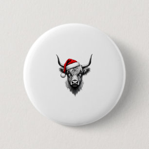 Cute Baby Highland Cow Christmas Santa Gifts Xmas 2 Inch Round Button