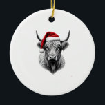 Cute Baby Highland Cow Christmas Santa Gifts Xmas  Ceramic Ornament<br><div class="desc">Cute Baby Highland Cow Christmas Santa Gifts Xmas Pajamas T-Shirt (3)</div>