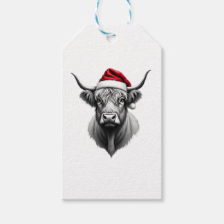 Cute Baby Highland Cow Christmas Santa Gifts Xmas Gift Tags