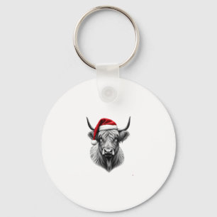 Cute Baby Highland Cow Christmas Santa Gifts Xmas Keychain