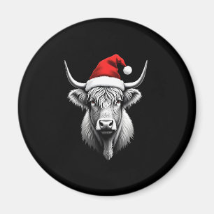 Cute Baby Highland Cow Christmas Santa Gifts Xmas Magnet