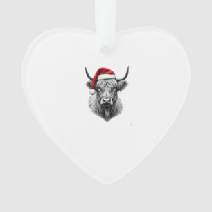 Cute Baby Highland Cow Christmas Santa Gifts Xmas Ornament
