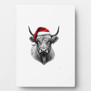 Cute Baby Highland Cow Christmas Santa Gifts Xmas  Plaque