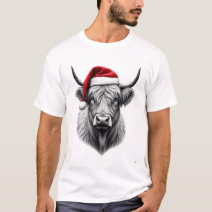 Cute Baby Highland Cow Christmas Santa Gifts Xmas  T-Shirt