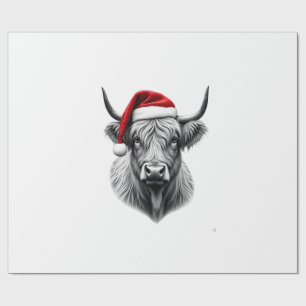 Cute Baby Highland Cow Christmas Santa Gifts Xmas Wrapping Paper