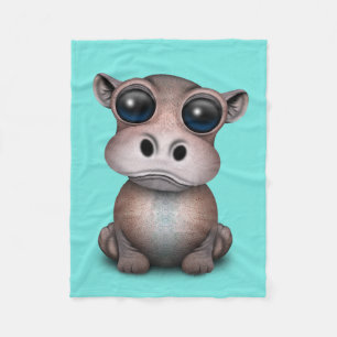 Cute Baby Hippo Fleece Blanket