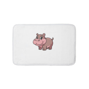 Cute Baby Hippo Moo Deng Long Sleeve T-Shirt Bath Mat