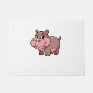 Cute Baby Hippo Moo Deng Long Sleeve T-Shirt Doormat