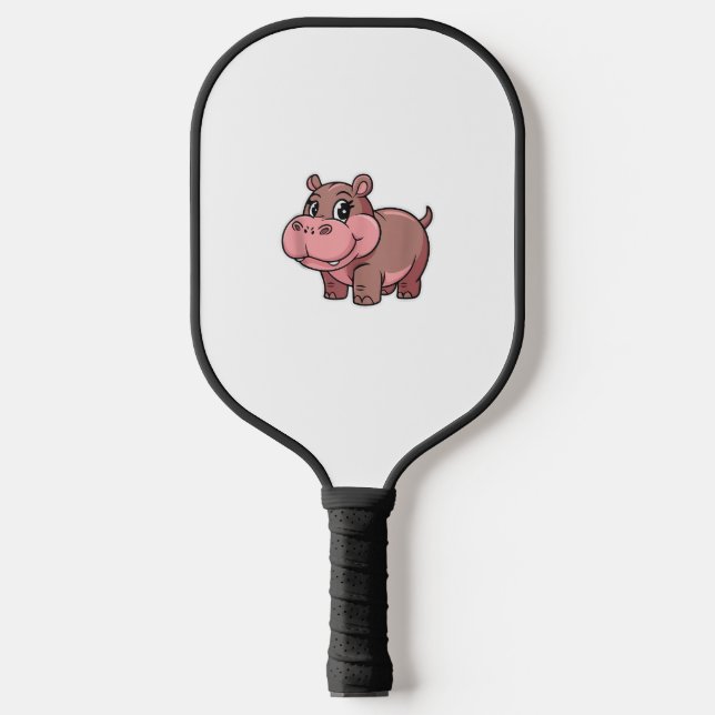 Cute Baby Hippo Moo Deng Tank Top_1 Pickleball Paddle (Front)