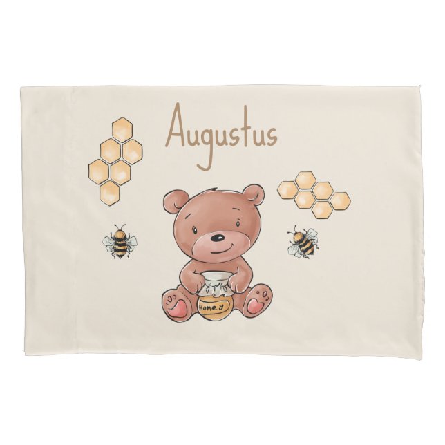Cute Baby Honey Bear Cub Pillowcase (Front)