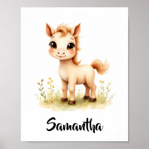 Cute Baby Horse Personalized Nursery Wall Art
