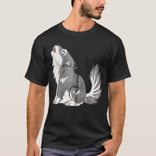 Cute Baby Howling Wolf Cub Sketch Gifts Costume St T-Shirt