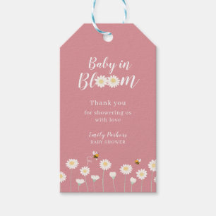 Cute Baby In Bloom Daisy Baby Shower Thank You Gift Tags