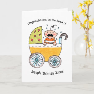 Cute Baby in Pram Congratulations on the Birth of Card