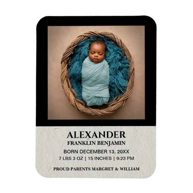 Cute Baby Infant Newborn Photo Birth Personalize Magnet (Vertical)