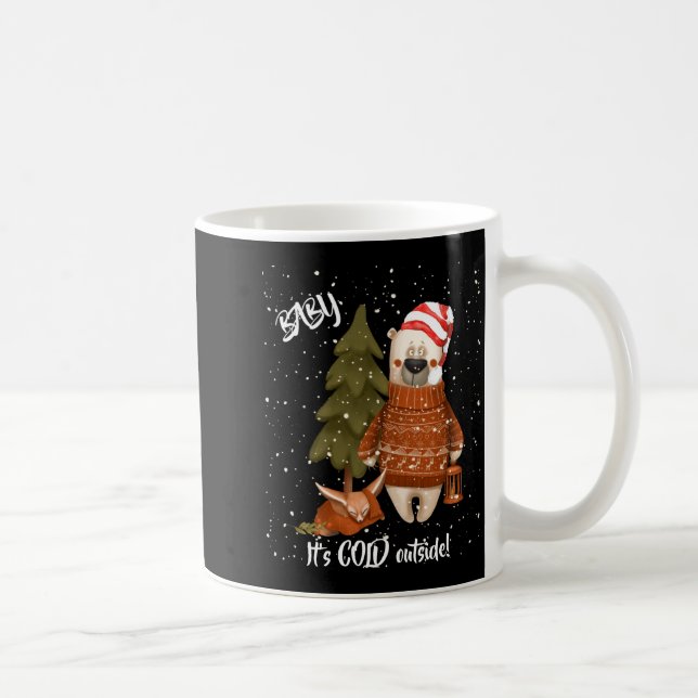 Cute Baby Its Cold Outside Bear And Fox T Shirt  Coffee Mug (Right)