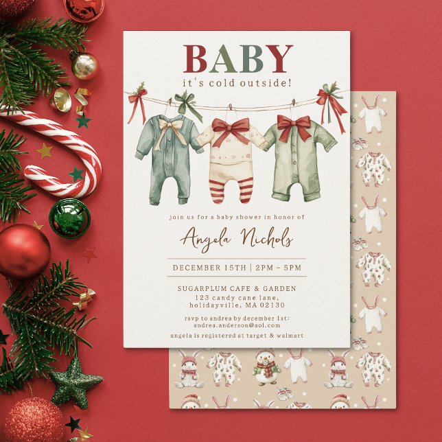 Cute Baby It's Cold Outside Winter Baby Shower  Invitation (Creator Uploaded)