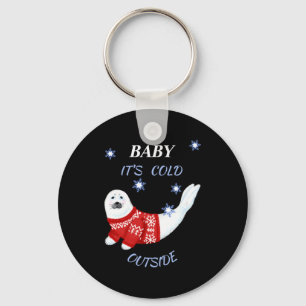 Cute Baby Its Cold Outside Winter Seal T Shirt  Keychain