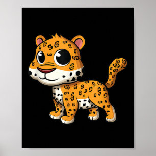 Cute Baby Jaguar - Jungle Animal Cat Lover Tee  Poster