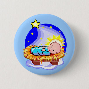 Cute Baby Jesus And Star 2 Inch Round Button