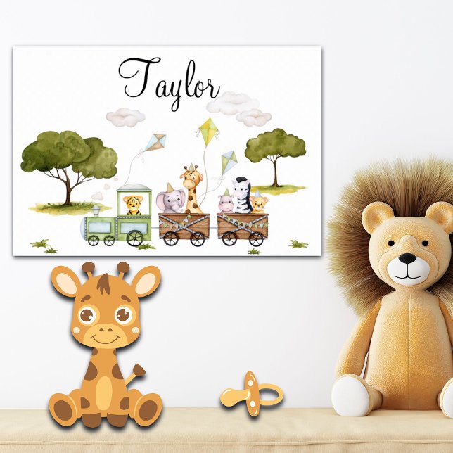 Cute Baby Jungle Animals Trip with Train Poster (Creator Uploaded)