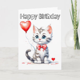 Cute Baby Kitten Happy Birthday Card