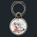 Cute Baby Koala Gold Speckle Custom Name    Phone Ring Stand<br><div class="desc">Featuring cute baby koala and flower wreath with gold speckles. Ideal for a birthday gift, nursery decor, kids room art, home decor, and other occasions. Easy customization of your kids name and font using the "Personalization button". You can also "Transfer design to a product" on other Zazzle products and adjust...</div>