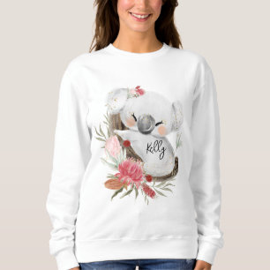 Cute Baby Koala Gold Speckle Custom Name Sweatshirt