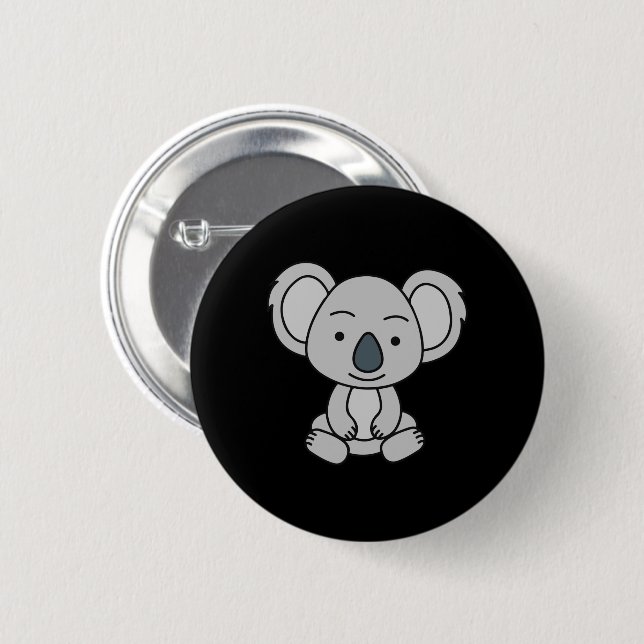 Cute Baby Koala With A Smile Sitting Down 2 Inch Round Button (Front & Back)