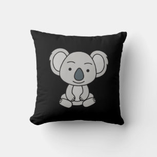Cute Baby Koala With A Smile Sitting Down Throw Pillow