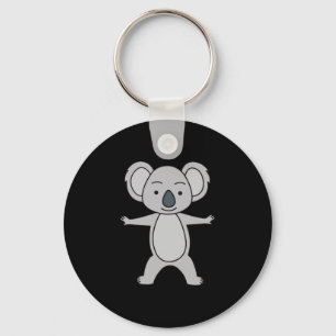 Cute Baby Koala With A Smile Standing Up Keychain