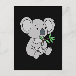 Cute Baby Koala With Eucalyptus Leaves Postcard