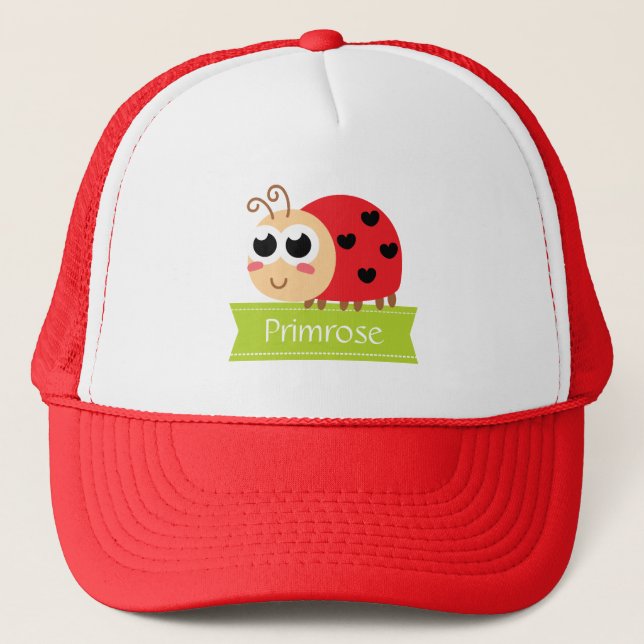 Cute Baby Ladybug with heart spots Trucker Hat (Front)