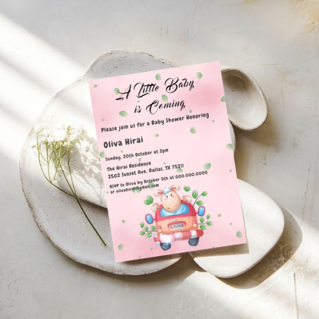 Cute Baby Lamb Baby Shower Invitation (Creator Uploaded)