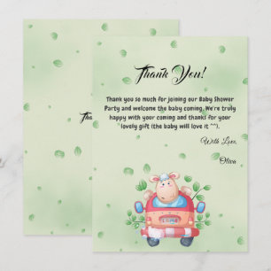 Cute Baby Lamb Baby Shower Thank You Card