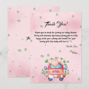 Cute Baby Lamb Baby Shower Thank You Card