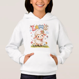 Cute Baby Lamb Illustration with Floral Accents
