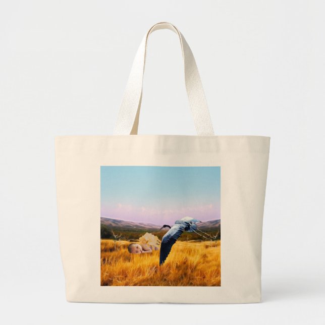 Cute baby large tote bag (Front)