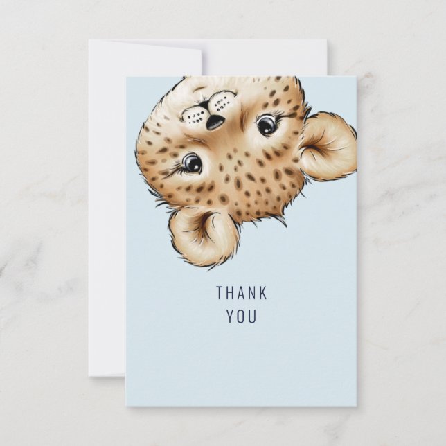Cute Baby Leopard Baby Shower Thank You Custom  (Front)