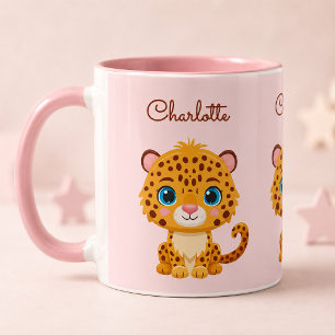 Cute Baby Leopard Safari Animal Kids Mug