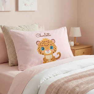 Cute Baby Leopard Safari Animal Kids Pillowcase